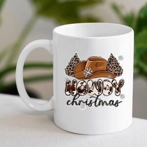 Howdy Christmas Ceramic White Coffee Mug
